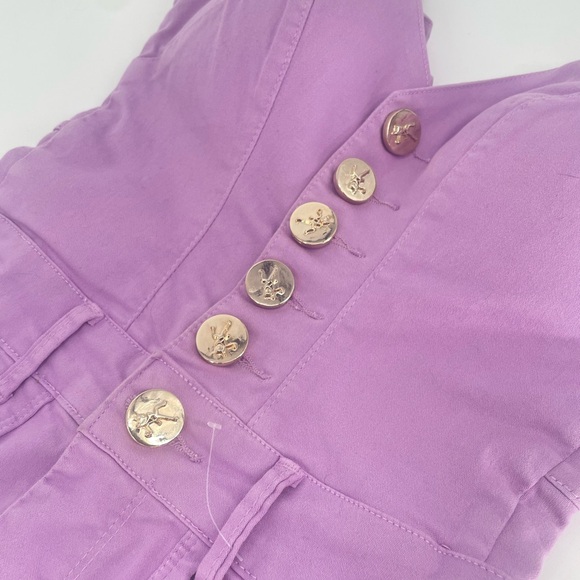 NWT Lavender RHERO Denim Romper With Gold Accents - Picture 4 of 16